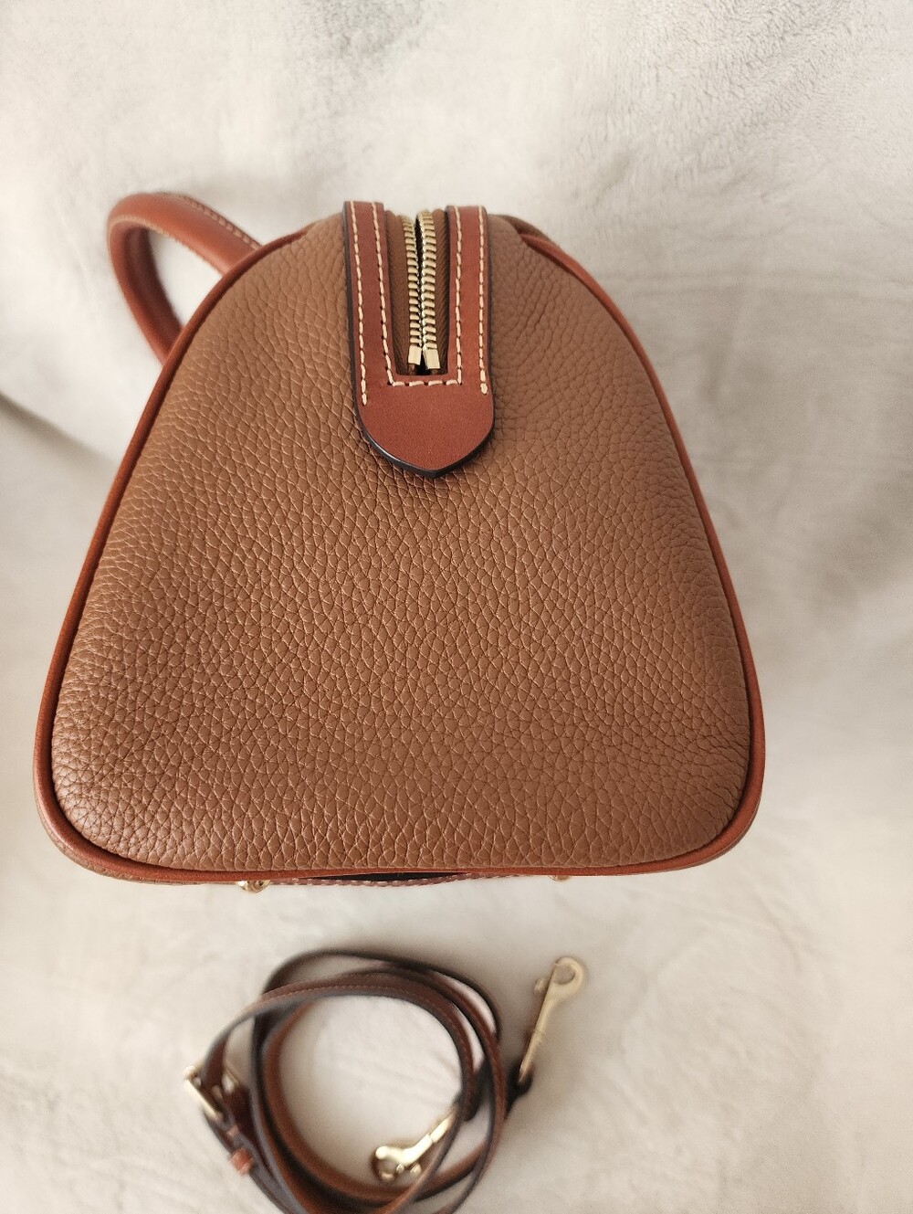 Dooney & Bourke Caramel Pebble Grain Satchel - Picture 3 of 7